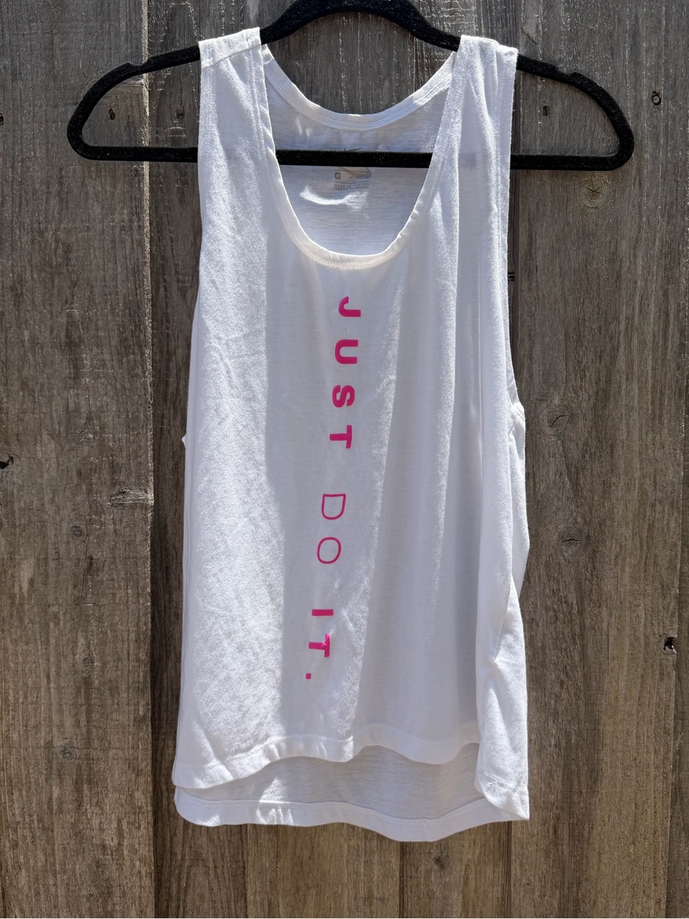Nike Dri-FIT Just Do It White Racerback Tank Top Medium
